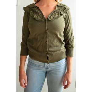 Olive Green button up sweater